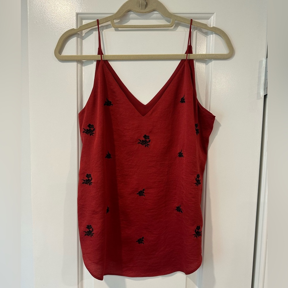 Express Red Floral Tank Top